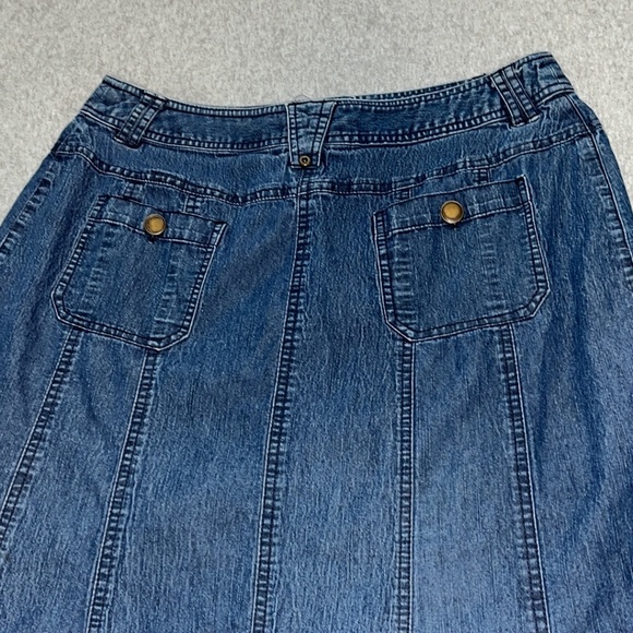 Y2K Midi Denim Skirt Size 12 Long Modest Country - Picture 7 of 11